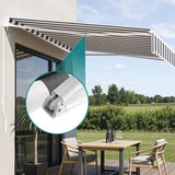 Darrahopens Home & Garden > Shading > Awnings Instahut Retractable Folding Arm Awning Manual Sunshade 5Mx3M Grey White