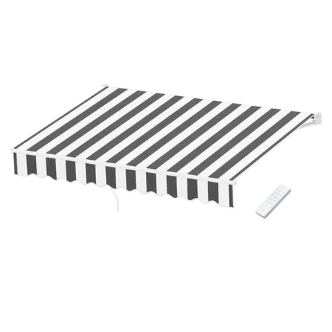 Darrahopens Home & Garden > Shading > Awnings Instahut Retractable Folding Arm Awning Motorised Sunshade 2.5Mx2M Grey White