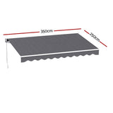 Darrahopens Home & Garden > Shading > Awnings Instahut Retractable Folding Arm Awning Motorised Sunshade 3.5M X 2.5M Grey