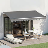 Darrahopens Home & Garden > Shading > Awnings Instahut Retractable Folding Arm Awning Motorised Sunshade 3.5M X 2.5M Grey