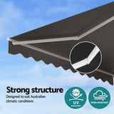 Darrahopens Home & Garden > Shading > Awnings Instahut Retractable Folding Arm Awning Motorised Sunshade 3M X 2M Grey