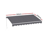 Darrahopens Home & Garden > Shading > Awnings Instahut Retractable Folding Arm Awning Motorised Sunshade 3M X 2M Grey