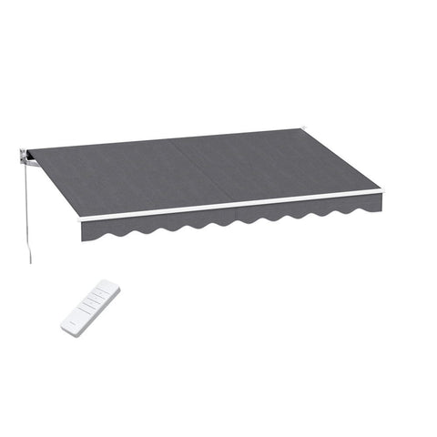 Darrahopens Home & Garden > Shading > Awnings Instahut Retractable Folding Arm Awning Motorised Sunshade 3M X 2M Grey