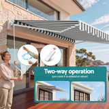 Darrahopens Home & Garden > Shading > Awnings Instahut Retractable Folding Arm Awning Motorised Sunshade 4.5Mx3M Grey White