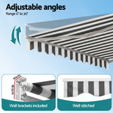 Darrahopens Home & Garden > Shading > Awnings Instahut Retractable Folding Arm Awning Motorised Sunshade 4.5Mx3M Grey White