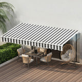Darrahopens Home & Garden > Shading > Awnings Instahut Retractable Folding Arm Awning Motorised Sunshade 4.5Mx3M Grey White