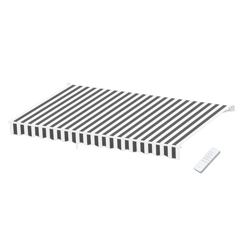 Darrahopens Home & Garden > Shading > Awnings Instahut Retractable Folding Arm Awning Motorised Sunshade 5Mx3M Grey White