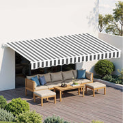 Darrahopens Home & Garden > Shading > Awnings Instahut Retractable Folding Arm Awning Motorised Sunshade 5Mx3M Grey White
