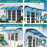 Darrahopens Home & Garden > Shading > Awnings Instahut Window Door Awning 1mx3m Blue