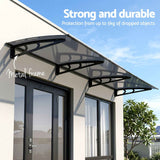Darrahopens Home & Garden > Shading > Awnings Instahut Window Door Awning Canopy 1m x 3m Grey Solid Sheet Metal Frame