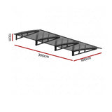 Darrahopens Home & Garden > Shading > Awnings Instahut Window Door Awning Canopy 1m x 3m Grey Solid Sheet Metal Frame