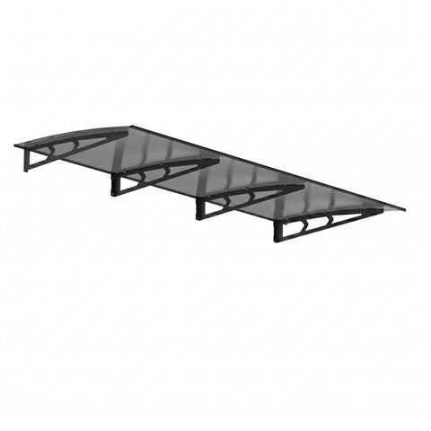 Darrahopens Home & Garden > Shading > Awnings Instahut Window Door Awning Canopy 1m x 3m Grey Solid Sheet Metal Frame