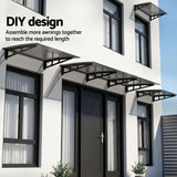 Darrahopens Home & Garden > Shading > Awnings Instahut Window Door Awning Canopy 1m x 3m Grey Solid Sheet Metal Frame
