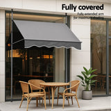 Darrahopens Home & Garden > Shading > Awnings Instahut Window Fixed Pivot Arm Awning Outdoor Door Canopy 2X1.8M Grey