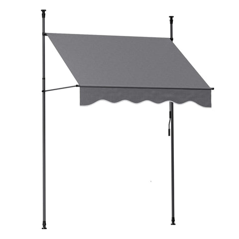 Darrahopens Home & Garden > Shading > Awnings Instahut Window Fixed Pivot Arm Awning Outdoor Door Canopy 2X1.8M Grey