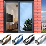 Darrahopens Home & Garden > Shading > Awnings One-Way Mirror Window Film Solar Protection Blue-Silver 40x300 cm Glass Sticker for Advertising Privacy Tint