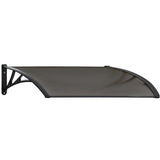 Darrahopens Home & Garden > Shading > Awnings SHADE SHIELD 1x1m Aluminium Exterior Awning, Black DIY External UV Rain Protection Grey Tinted Polycarbonate Canopy Cover