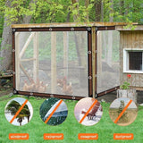 Darrahopens Home & Garden > Shading > Awnings Transparent tarpaulin with eyelets, transparent tarpaulin for outdoor use, waterproof film, woven tarpaulin, canvas, awning, durable, weatherproof, multifunctional tarpaulin 1 x 3m