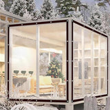 Darrahopens Home & Garden > Shading > Awnings Transparent tarpaulin with eyelets, transparent tarpaulin for outdoor use, waterproof film, woven tarpaulin, canvas, awning, durable, weatherproof, multifunctional tarpaulin 3 x 3m