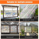 Darrahopens Home & Garden > Shading > Awnings Transparent tarpaulin with eyelets, transparent tarpaulin for outdoor use, waterproof film, woven tarpaulin, canvas, awning, durable, weatherproof, multifunctional tarpaulin 3 x 4m