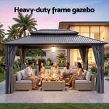 Darrahopens Home & Garden > Shading > Canopies & Gazebos Instahut 3x4.25m Gazebo Hardtop Steel Roof Outdoor Pavilion In Australia - Darrahopens