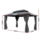 Darrahopens Home & Garden > Shading > Canopies & Gazebos Instahut 3x4.25m Gazebo Hardtop Steel Roof Outdoor Pavilion In Australia - Darrahopens