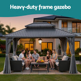 Darrahopens Home & Garden > Shading > Canopies & Gazebos Instahut Gazebo 3x3.65m Canopy Outdoor Steel Frame Patio Tent Curtains Marquee Grey