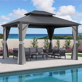 Darrahopens Home & Garden > Shading > Canopies & Gazebos Instahut Gazebo 3x3.65m Canopy Outdoor Steel Frame Patio Tent Curtains Marquee Grey