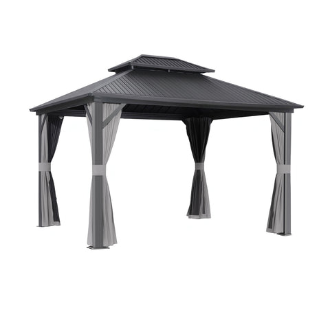 Darrahopens Home & Garden > Shading > Canopies & Gazebos Instahut Gazebo 3x3.65m Canopy Outdoor Steel Frame Patio Tent Curtains Marquee Grey