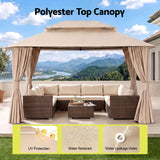 Darrahopens Home & Garden > Shading > Canopies & Gazebos Instahut Gazebo 3x4m Canopy Outdoor Steel Frame Patio Tent Curtains Marquee Beige