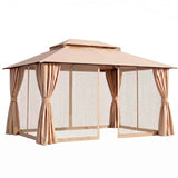 Darrahopens Home & Garden > Shading > Canopies & Gazebos Instahut Gazebo 3x4m Canopy Outdoor Steel Frame Patio Tent Curtains Marquee Beige