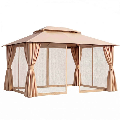 Darrahopens Home & Garden > Shading > Canopies & Gazebos Instahut Gazebo 3x4m Canopy Outdoor Steel Frame Patio Tent Curtains Marquee Beige