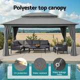 Darrahopens Home & Garden > Shading > Canopies & Gazebos Instahut Gazebo 3x4m Canopy Outdoor Steel Frame Patio Tent Curtains Marquee Grey