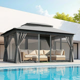 Darrahopens Home & Garden > Shading > Canopies & Gazebos Instahut Gazebo 3x4m Canopy Outdoor Steel Frame Patio Tent Curtains Marquee Grey