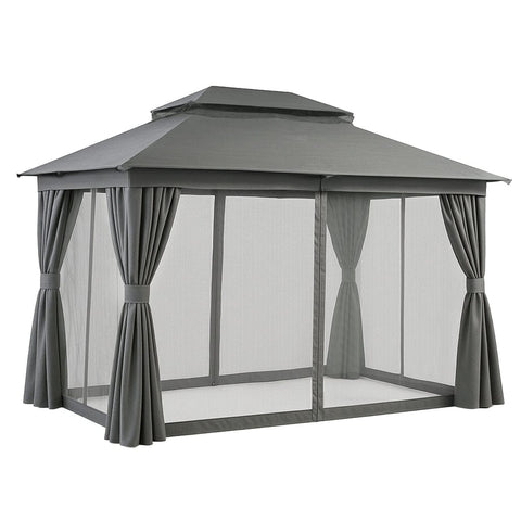 Darrahopens Home & Garden > Shading > Canopies & Gazebos Instahut Gazebo 3x4m Canopy Outdoor Steel Frame Patio Tent Curtains Marquee Grey