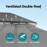 Darrahopens Home & Garden > Shading > Canopies & Gazebos Instahut Gazebo 3x4m Canopy Outdoor Steel Frame Patio Tent Curtains Marquee Grey