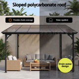 Darrahopens Home & Garden > Shading > Canopies & Gazebos Instahut Gazebo Lean-To Pergola Garden Patio Polycarbonate 356cm X 275cm Brown In Australia - Darrahopens