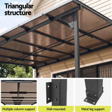 Darrahopens Home & Garden > Shading > Canopies & Gazebos Instahut Gazebo Lean-To Pergola Garden Patio Polycarbonate 356cm X 275cm Brown In Australia - Darrahopens