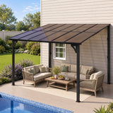 Darrahopens Home & Garden > Shading > Canopies & Gazebos Instahut Gazebo Lean-To Pergola Garden Patio Polycarbonate 356cm X 275cm Brown In Australia - Darrahopens