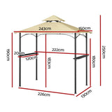 Darrahopens Home & Garden > Shading > Canopies & Gazebos Instahut Gazebo Outdoor Patio Marquee BBQ Grill Shelter Garden Shade Hooks Beige