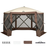Darrahopens Home & Garden > Shading > Canopies & Gazebos Instahut Gazebo Pop Up Tent 3.6x3.6m Outdoor Marquee Camping Screen w/Curtain Net In Australia - Darrahopens