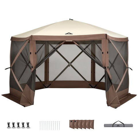 Darrahopens Home & Garden > Shading > Canopies & Gazebos Instahut Gazebo Pop Up Tent 3.6x3.6m Outdoor Marquee Camping Screen w/Curtain Net In Australia - Darrahopens