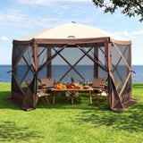 Darrahopens Home & Garden > Shading > Canopies & Gazebos Instahut Gazebo Pop Up Tent 3.6x3.6m Outdoor Marquee Camping Screen w/Curtain Net In Australia - Darrahopens