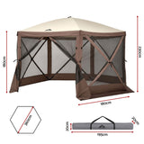 Darrahopens Home & Garden > Shading > Canopies & Gazebos Instahut Gazebo Pop Up Tent 3.6x3.6m Outdoor Marquee Camping Screen w/Curtain Net In Australia - Darrahopens