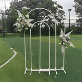 Darrahopens Home & Garden > Shading > Canopies & Gazebos Metal Arch Backdrop White Stand Wedding Arch Stand Set of 3 (6FT/5FT/4FT) Square Arched Frame for Outdoor Birthday Party Ceremony
