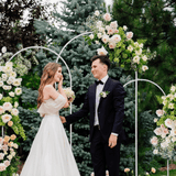 Darrahopens Home & Garden > Shading > Canopies & Gazebos Metal Arch Backdrop White Stand Wedding Arch Stand Set of 3 (6FT/5FT/4FT) Square Arched Frame for Outdoor Birthday Party Ceremony