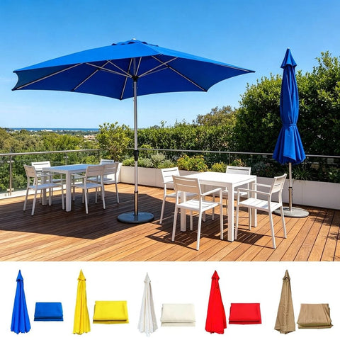 Darrahopens Home & Garden > Shading > Canopies & Gazebos Patio Umbrella Replacement Canopy, 10ft/11ft Umbrella Top Outdoor Umbrellas Covers with 6/8 Ribs,Waterproof Fade-Resistant for Garden, Deck, Backyard, Pool