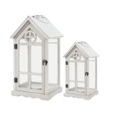 Darrahopens Home & Garden > Shading > Canopies & Gazebos Set 2 Wooden House Lanterns 53cm