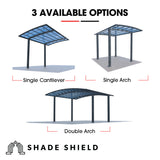 Darrahopens Home & Garden > Shading > Canopies & Gazebos SHADE SHIELD Single Cantilever Carport 3.0m x 5.5m x 3.5m, Aluminium Alloy Frame, Polycarbonate Roof, Shelter for Car or Outdoor Living