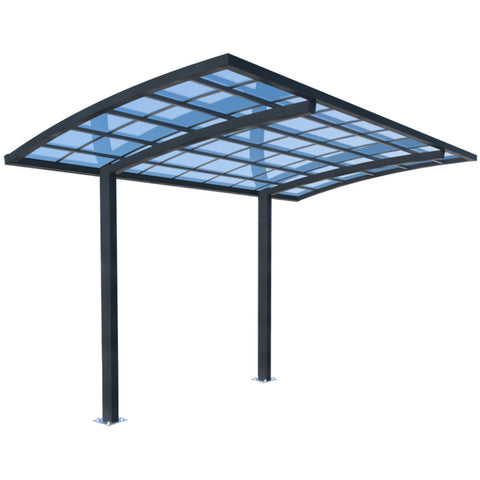 Darrahopens Home & Garden > Shading > Canopies & Gazebos SHADE SHIELD Single Cantilever Carport 3.0m x 5.5m x 3.5m, Aluminium Alloy Frame, Polycarbonate Roof, Shelter for Car or Outdoor Living